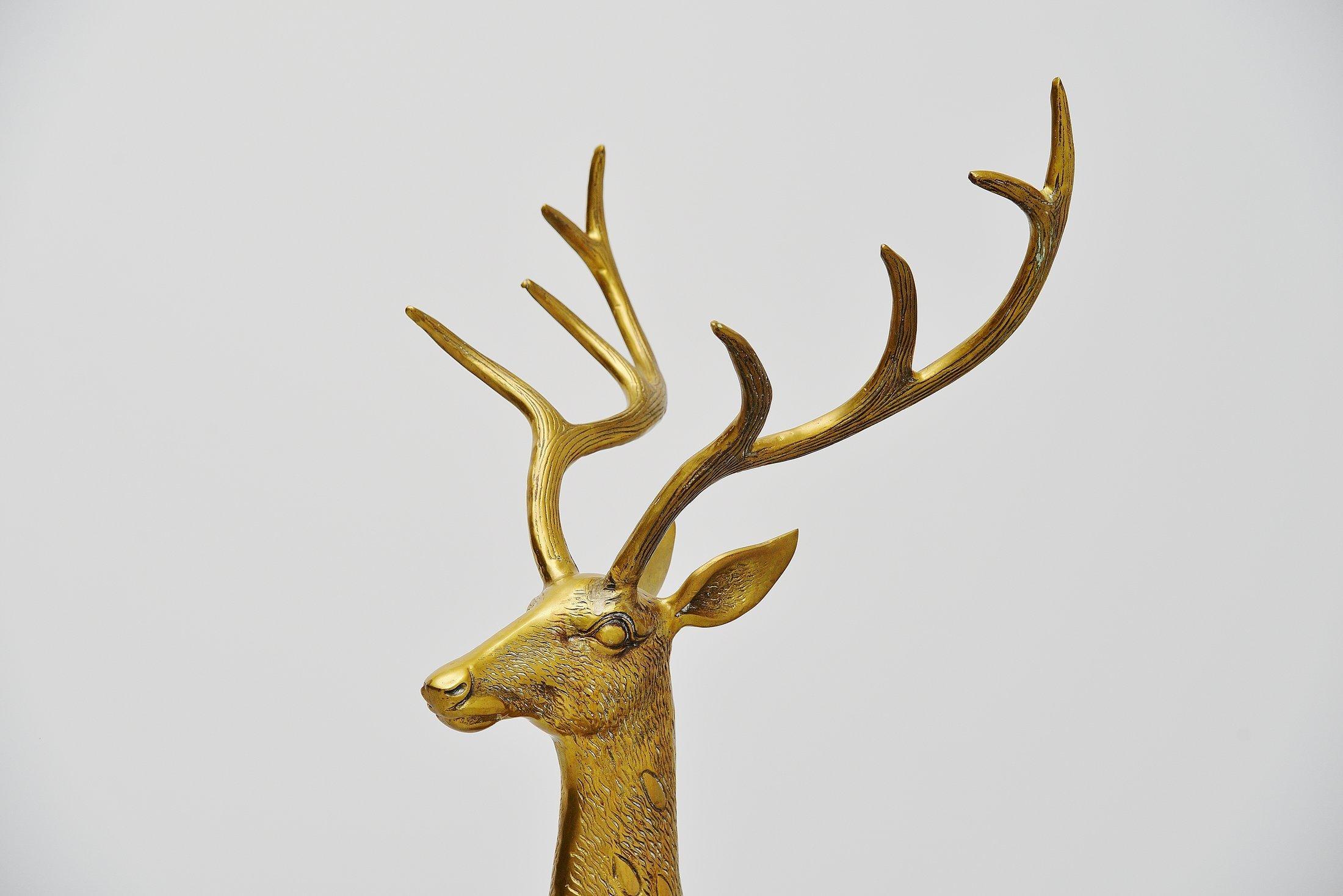 Italian Large Bronze Deer Shaped Sculpture, Italy, 1970