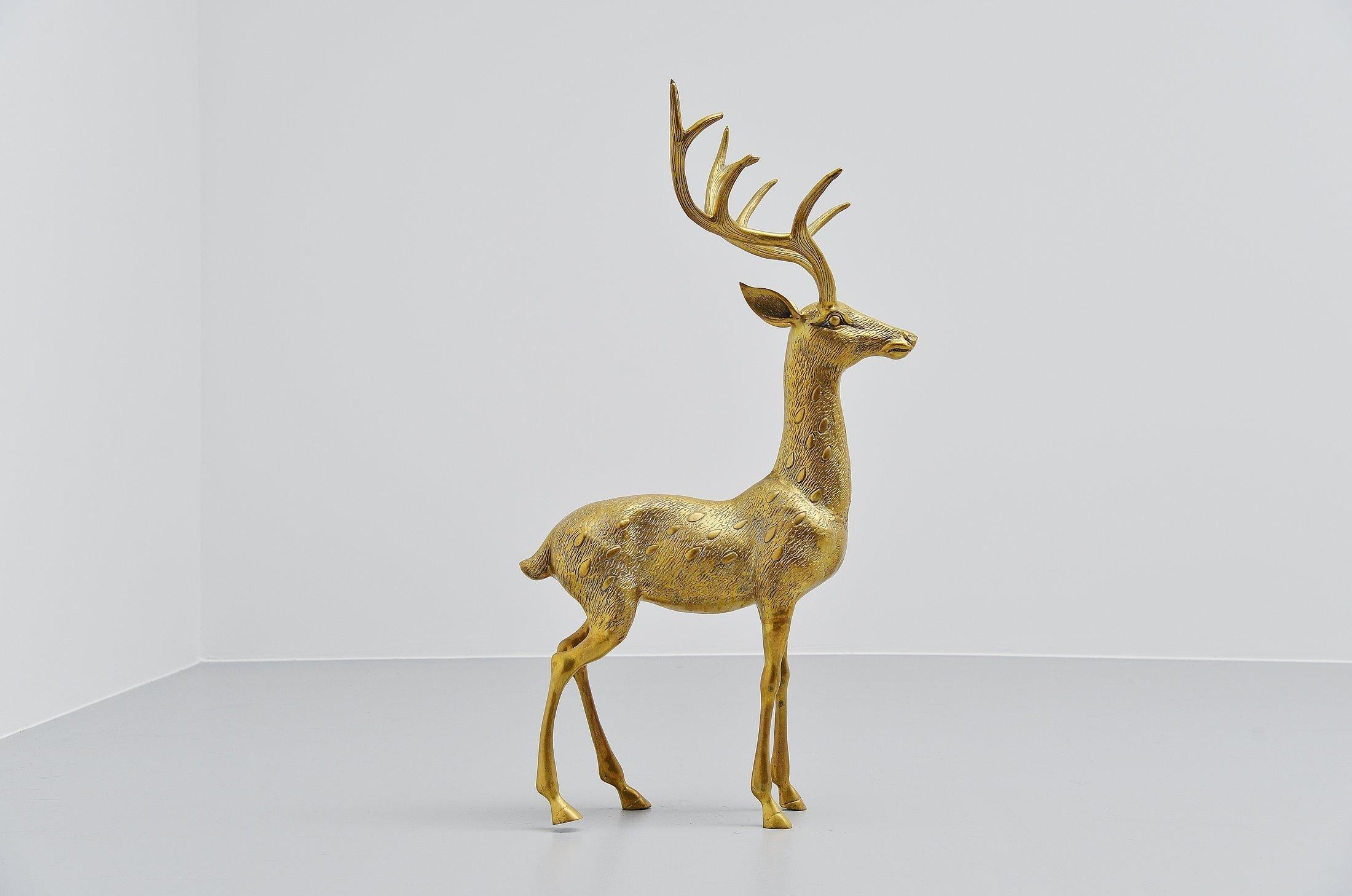 Late 20th Century Large Bronze Deer Shaped Sculpture, Italy, 1970
