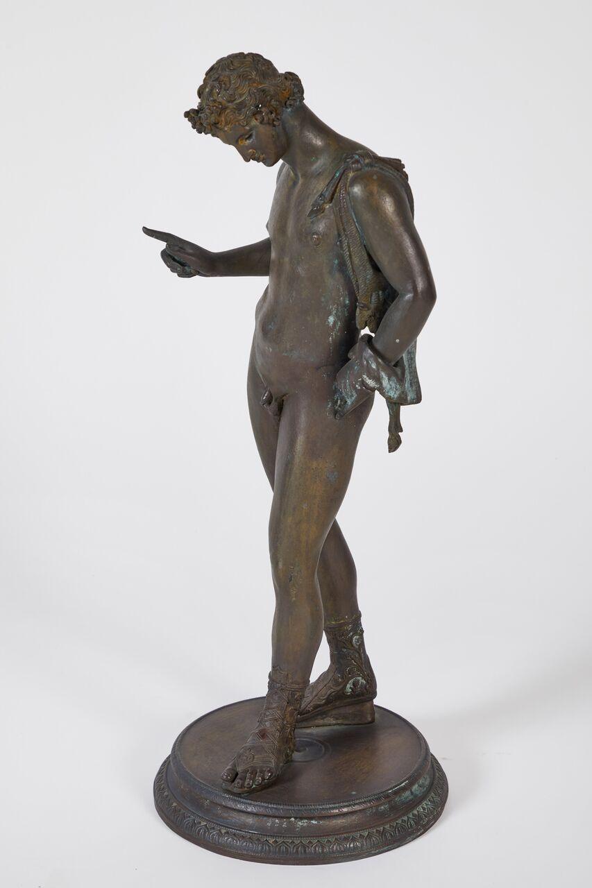 Large Bronze Depicting Narcissus, Italian, 19th Century For Sale 4