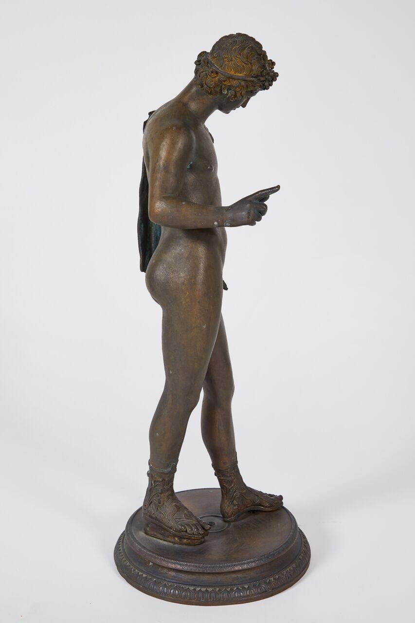 Large Bronze Depicting Narcissus, Italian, 19th Century For Sale 5