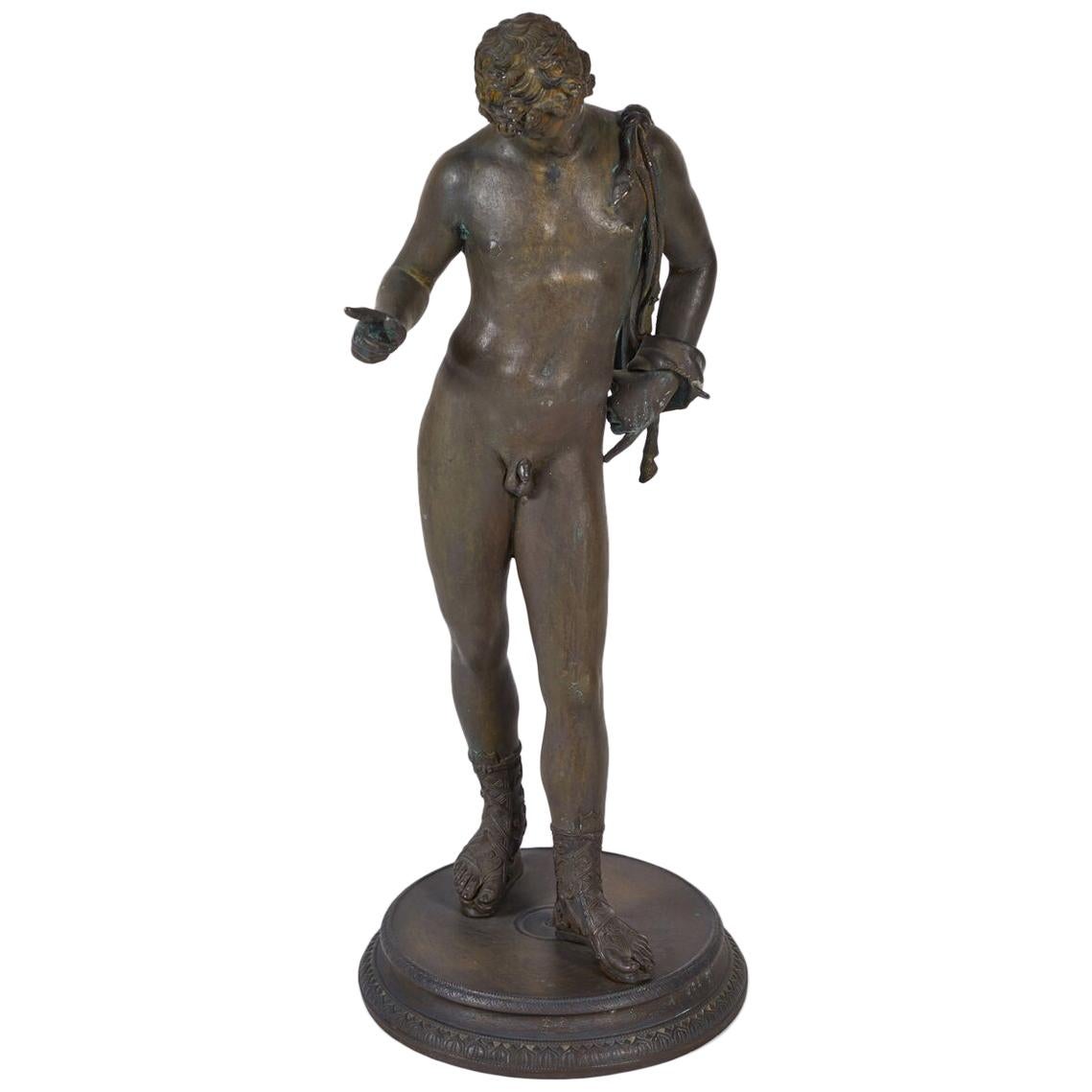 Large Bronze Depicting Narcissus, Italian, 19th Century For Sale