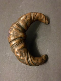 Large Bronze Door Handle in the Shape of a Croissant, 20th Century, European