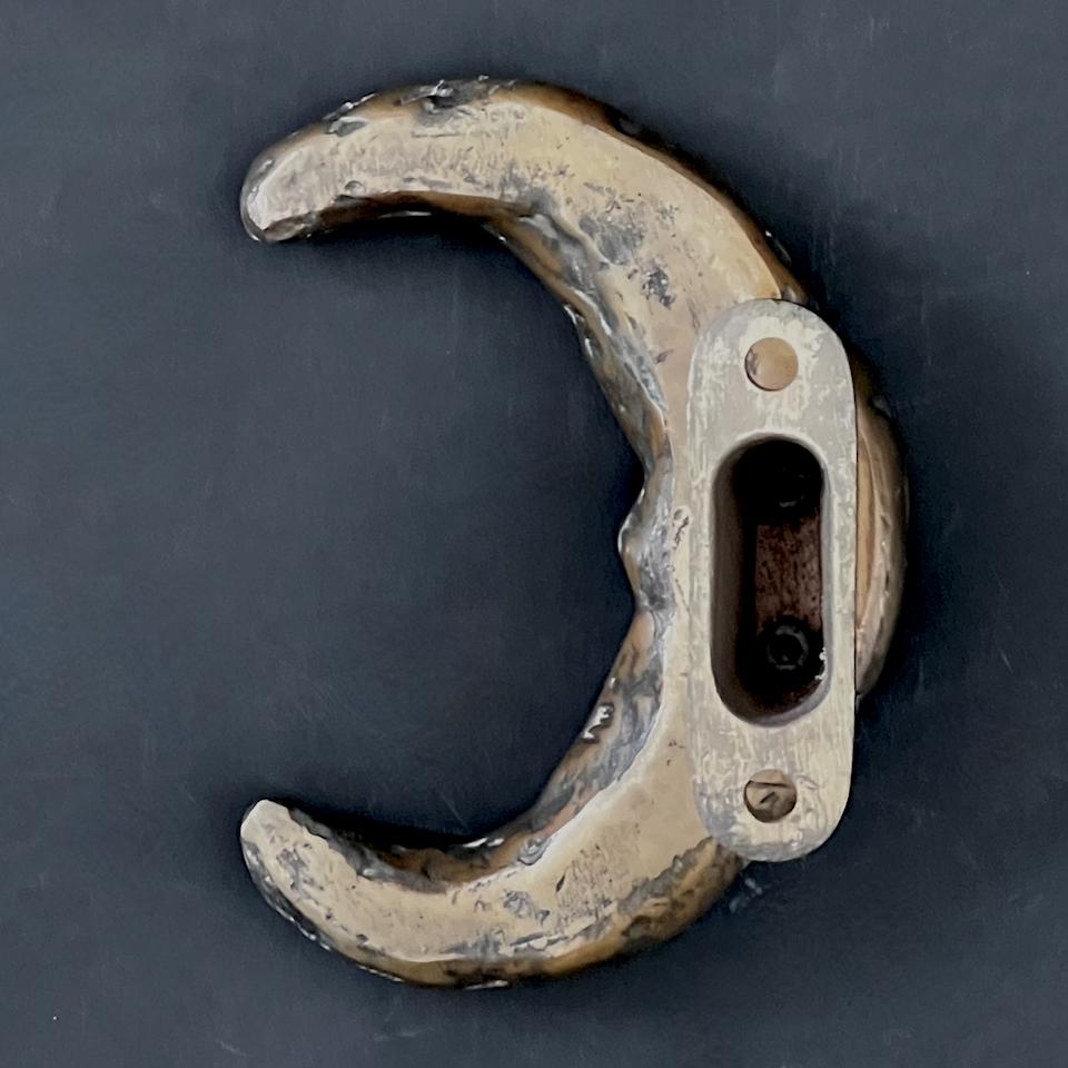 Large Bronze Door Handle in the Shape of a Croissant, 20th Century, European In Good Condition In London, GB
