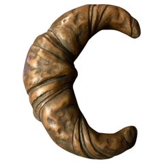 Vintage Large Bronze Door Handle in the Shape of a Croissant, 20th Century, European