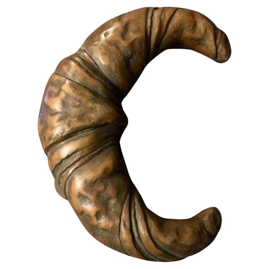 Large Bronze Door Handle in the Shape of a Croissant, 20th Century, European