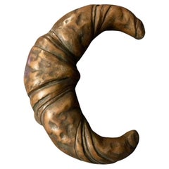 Vintage Large Bronze Door Handle in the Shape of a Croissant, 20th Century, European