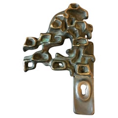 Large Bronze Door Handle of Organic Form, 1980 Large Bronze Door Handle of Organic Form, 1980