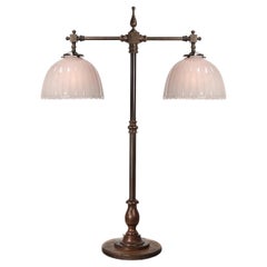 Antique Large Bronze Double Bank Lamp