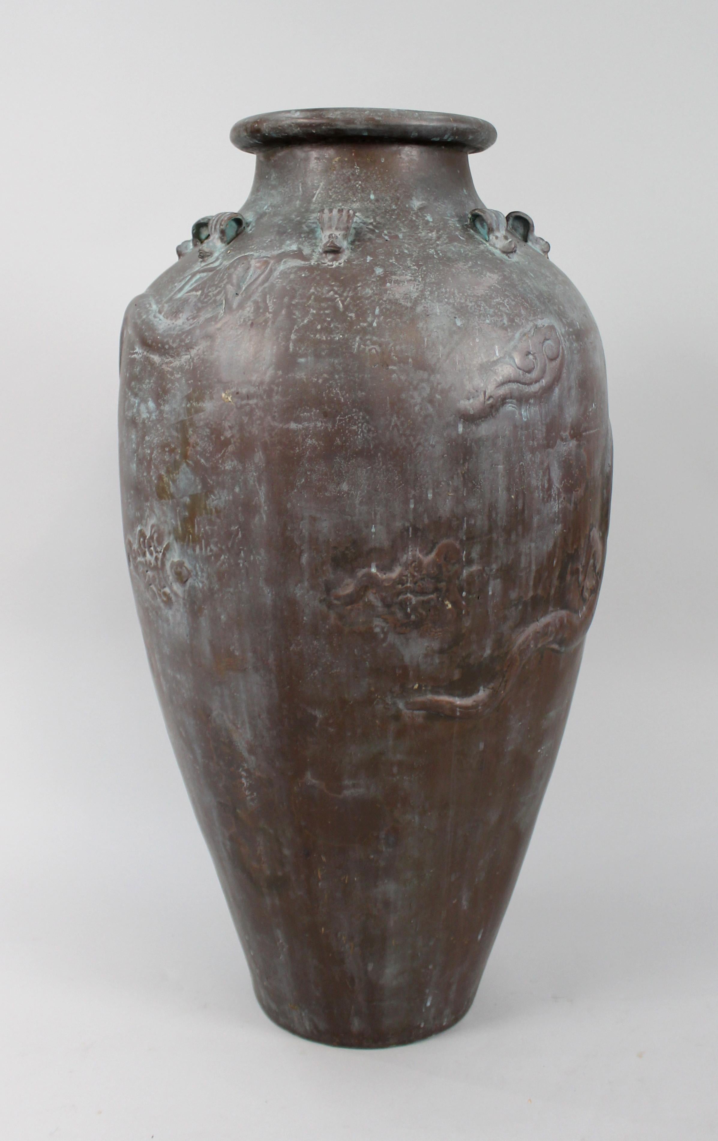 Period 
Late 20th century, antique style

Composition 
Plaster/resin composite, bronze style antiqued finish

Width 53 cm / 21 in

Height 98 cm / 38 1/2 in

Condition 
Good condition commensurate with age
 

 

Large antiqued bronze