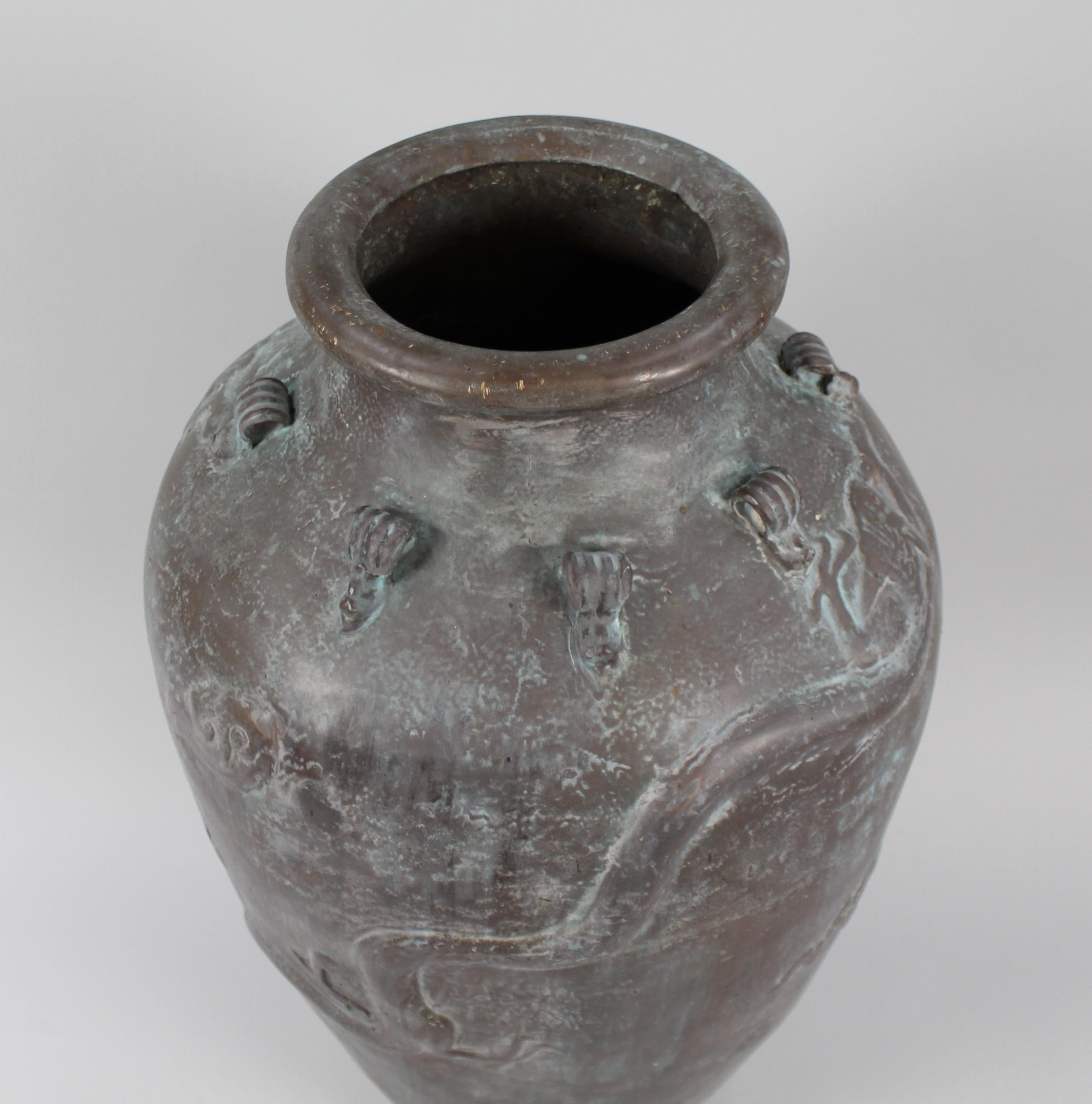 20th Century Large Bronze Effect Chinese Style Urn For Sale