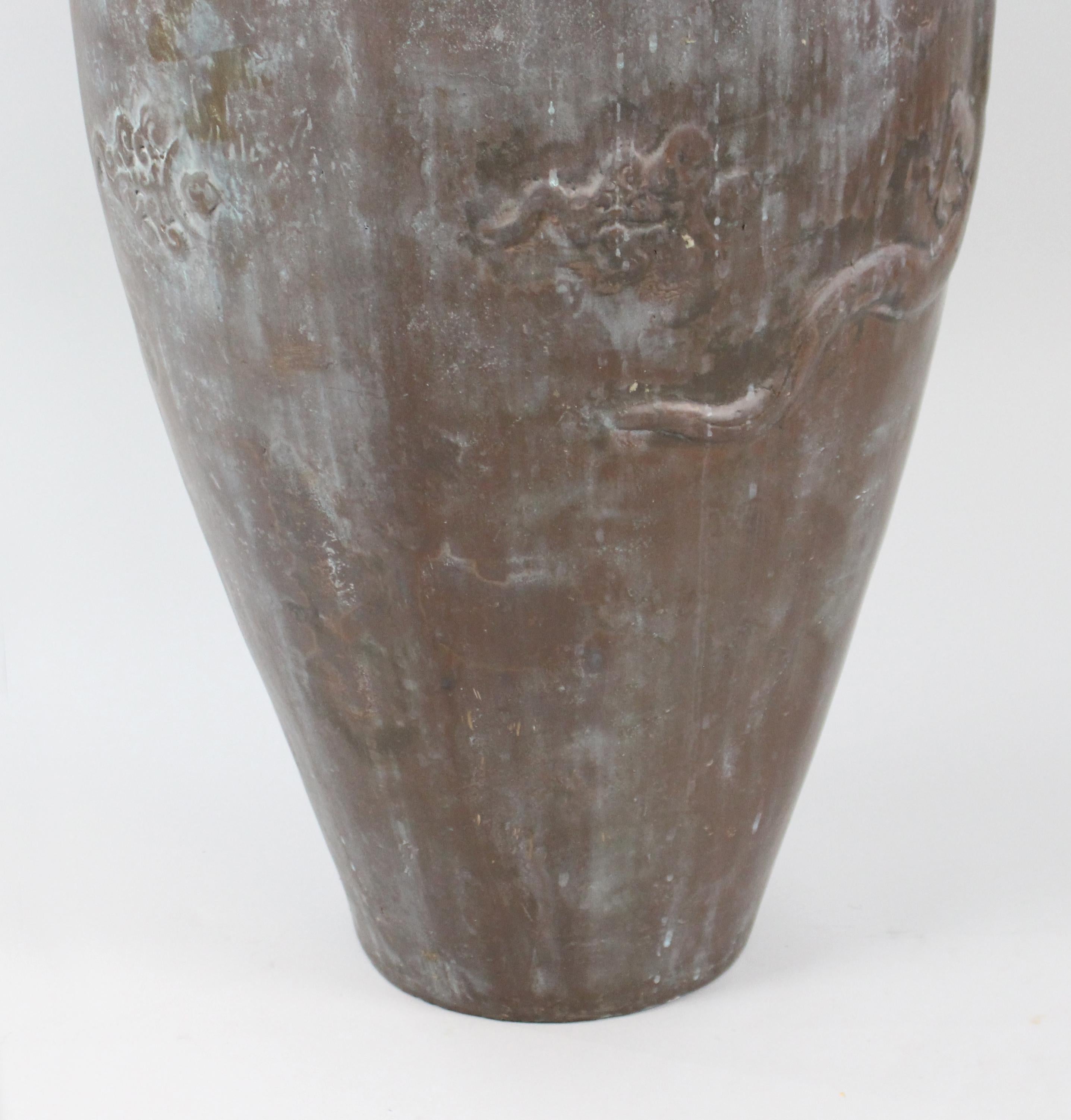 Large Bronze Effect Chinese Style Urn For Sale 1