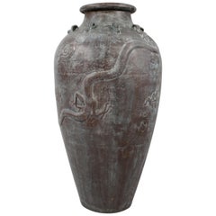 Large Bronze Effect Chinese Style Urn
