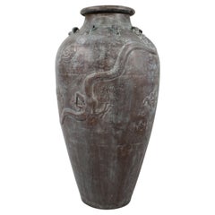 Large Bronze Effect Chinese Style Urn