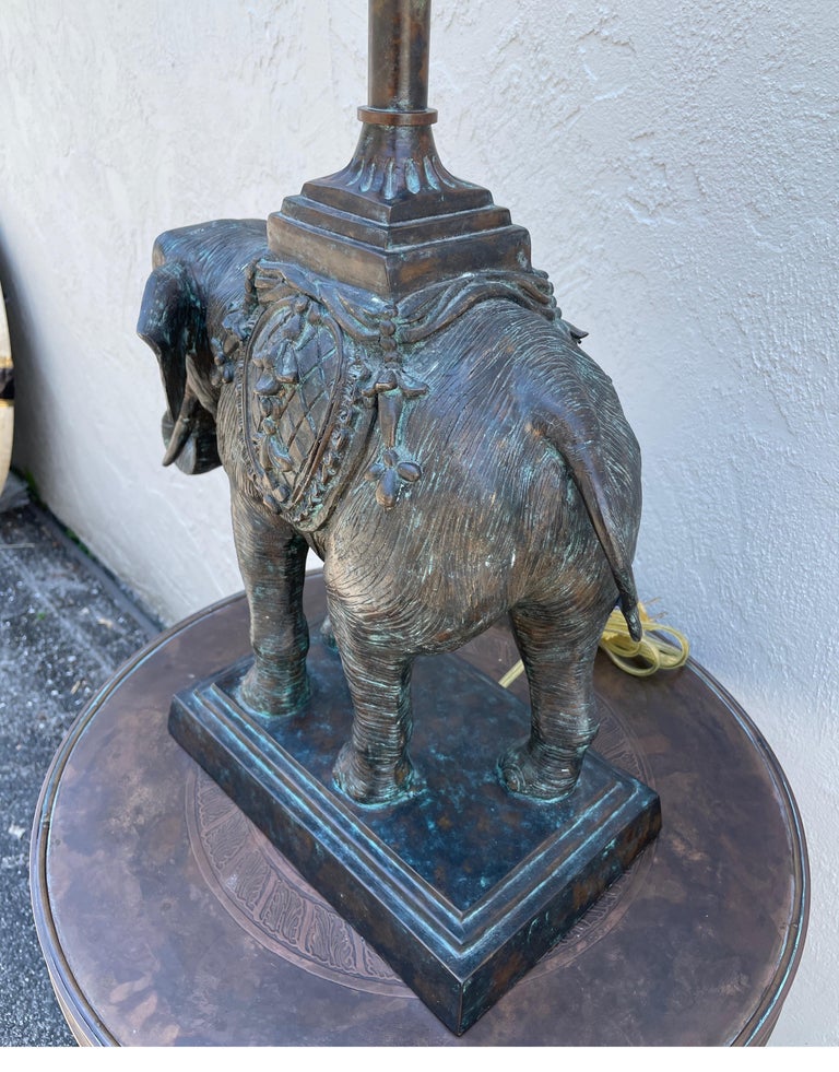 Large Bronze Elephant Lamp by Maitland Smith For Sale at 1stDibs