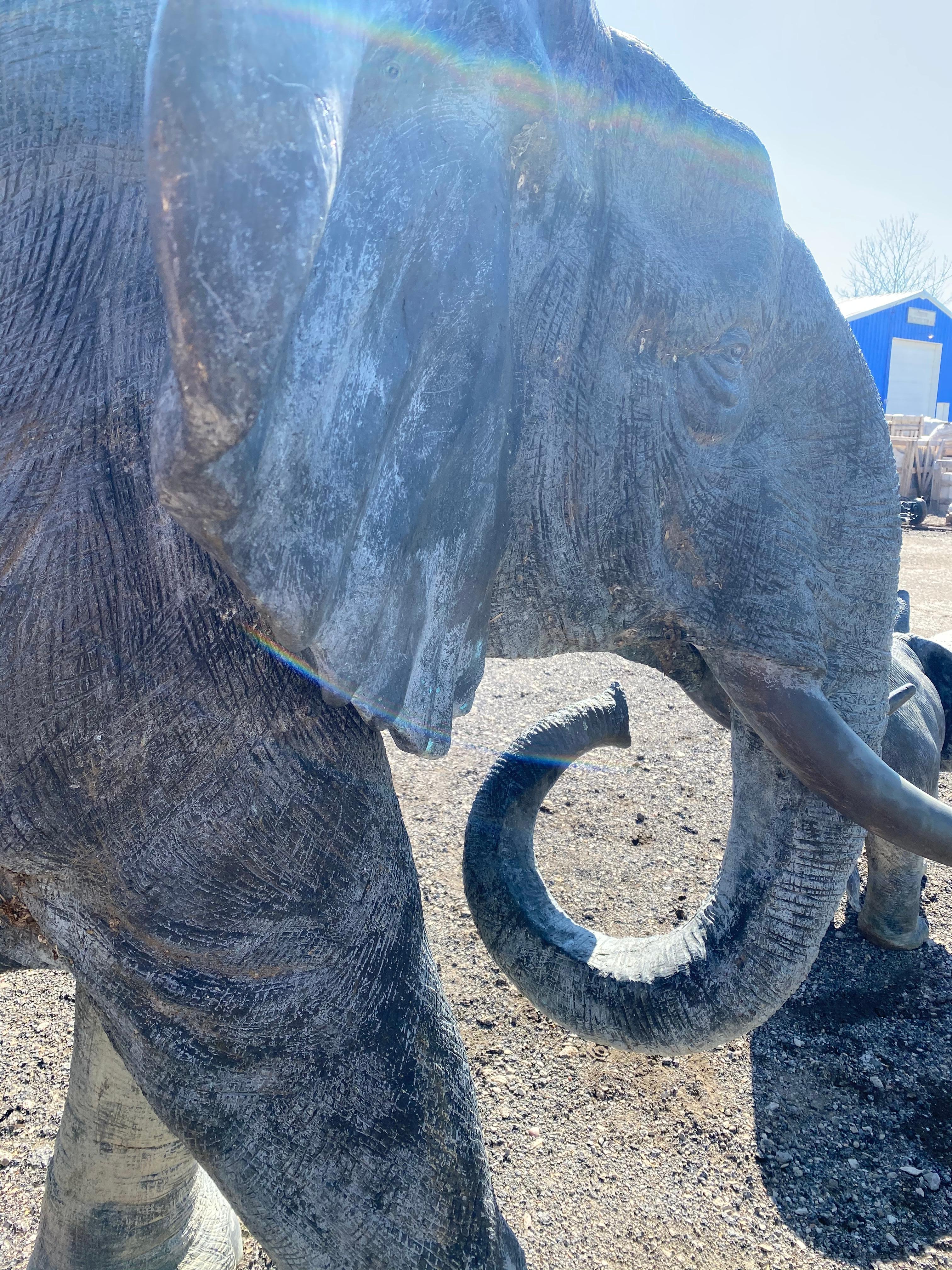 Large Bronze Elephant Statue In Excellent Condition In Dallas, TX