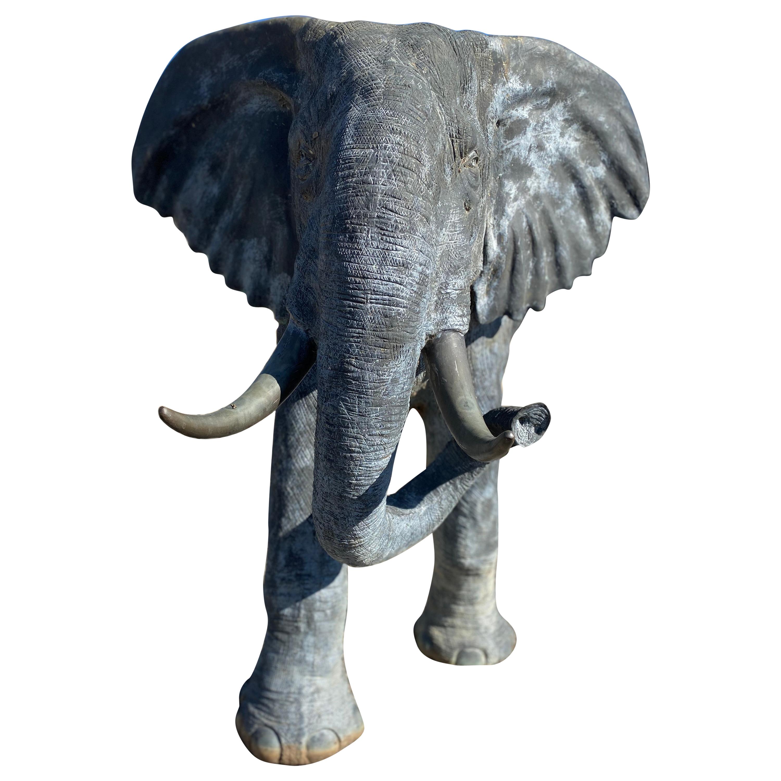 Large Bronze Elephant Statue at 1stDibs
