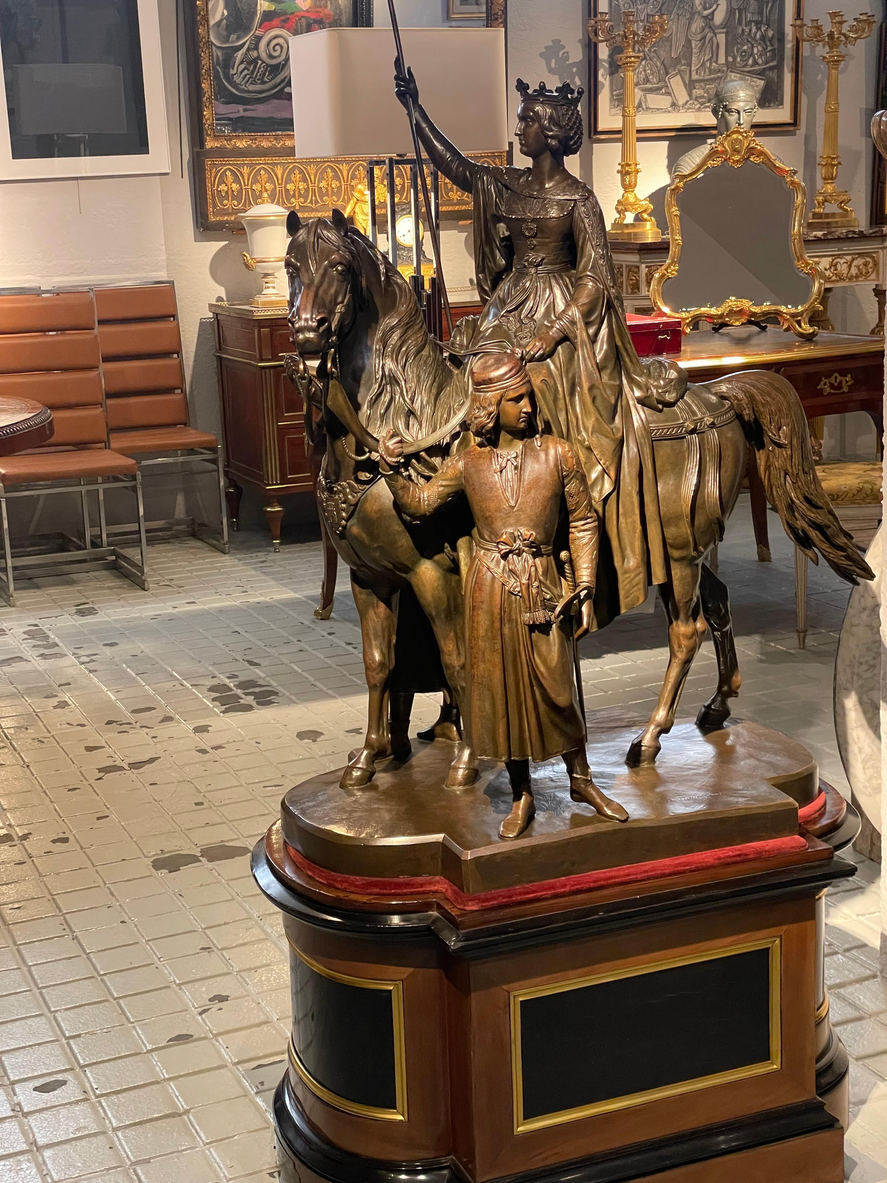 Large bronze equestrian group of Queen Elisabeth For Sale 9