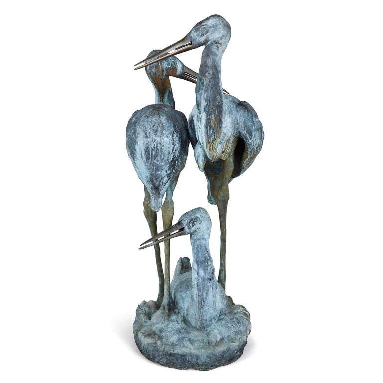 Patinated Large Bronze Figurative Sculptural Fountain by Canpiola For Sale