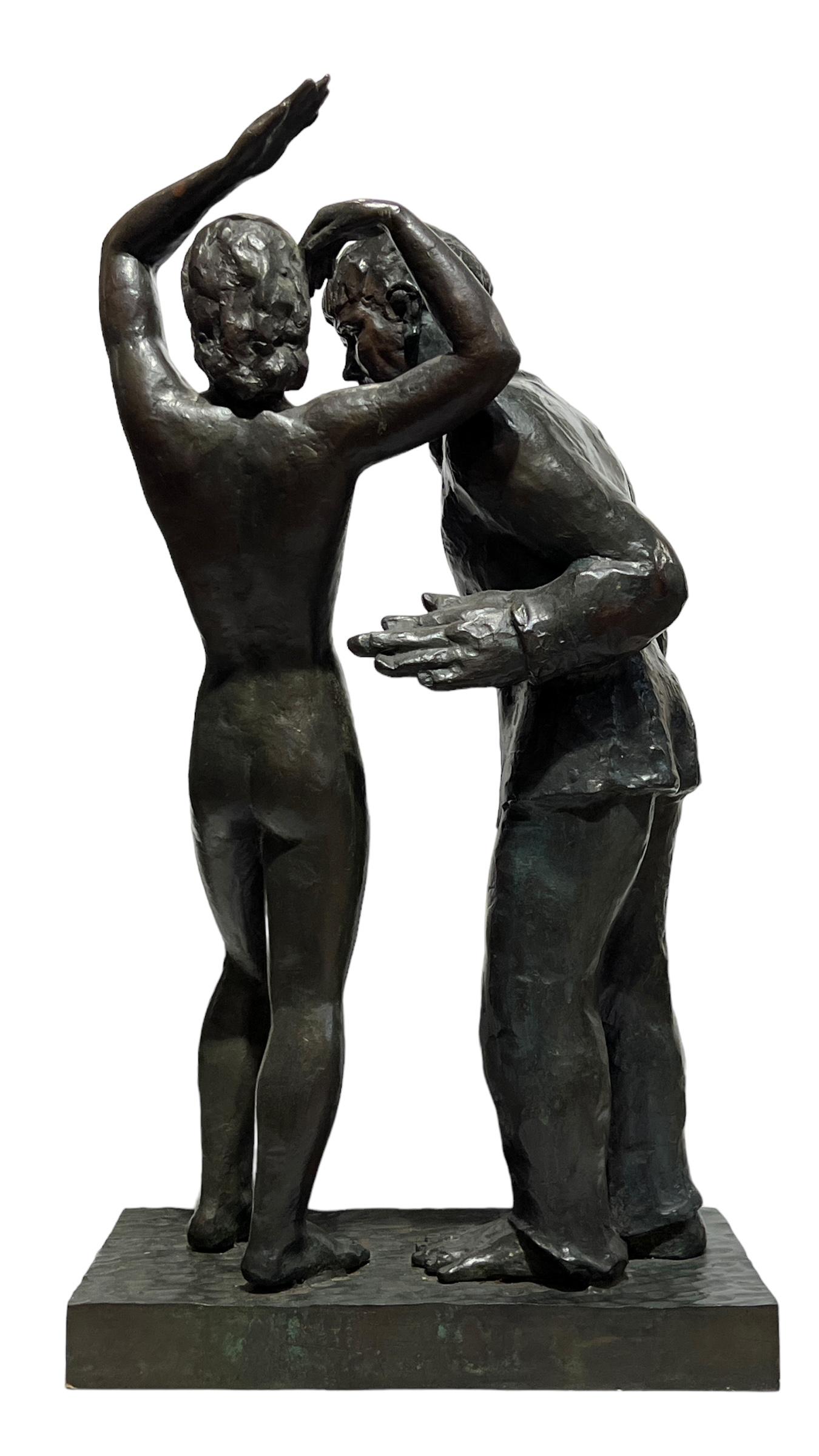 XX secolo Bronzo grande  Scultura figurativa di Firmin Vandewoude (1907-1994) in vendita