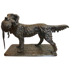 Large Bronze Figure of a Sporting Dog