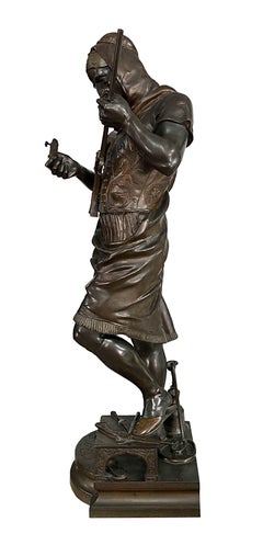 Large Orientalist Bronze Figure of a Turkish Arms Merchant by G. Gueyton