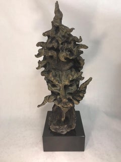 Large Bronze Figure Sculpture Mounted on Granite Base