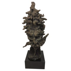 Large Bronze Figure Sculpture Mounted on Granite Base