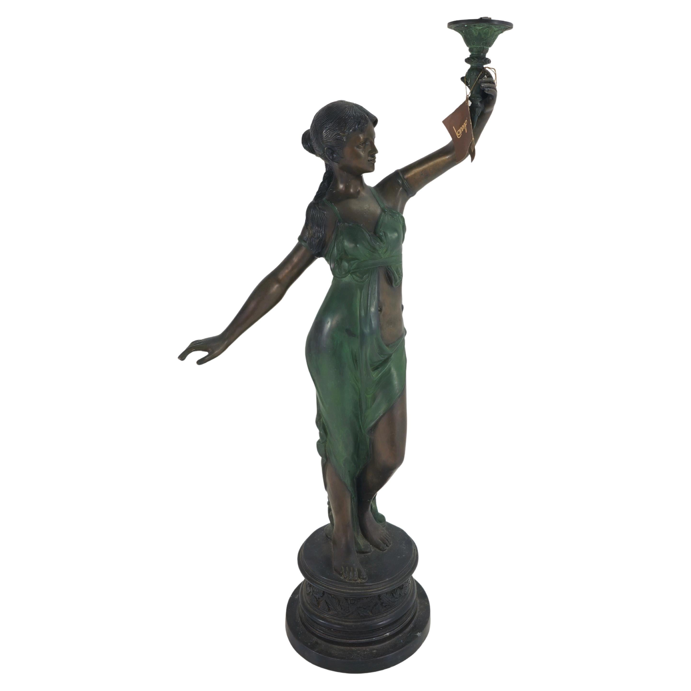 Large Bronze Floor Lamp Mid-Century Modern Italy 1960/70s For Sale