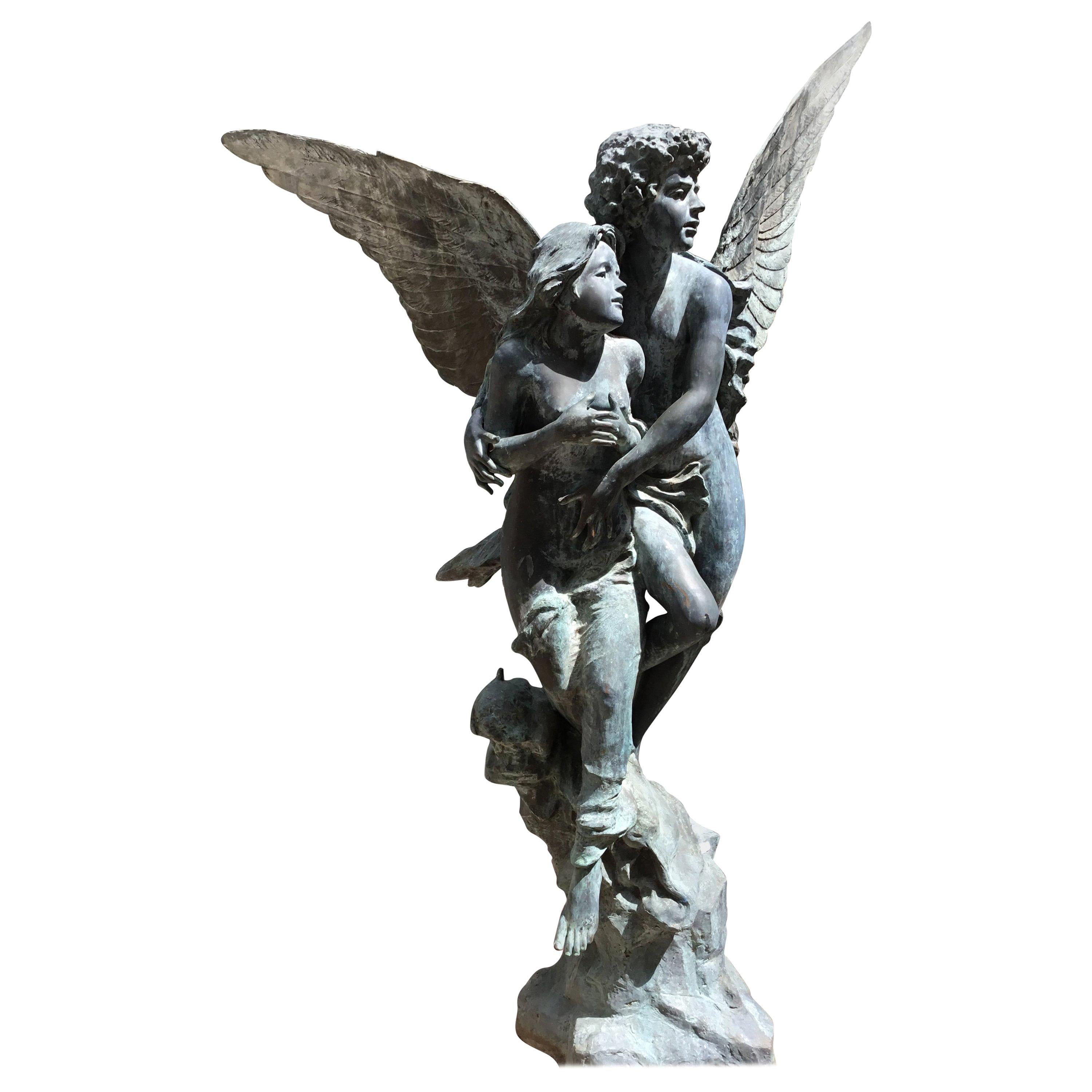 Large Bronze Fountain Garden Statue after Gory Affortunato