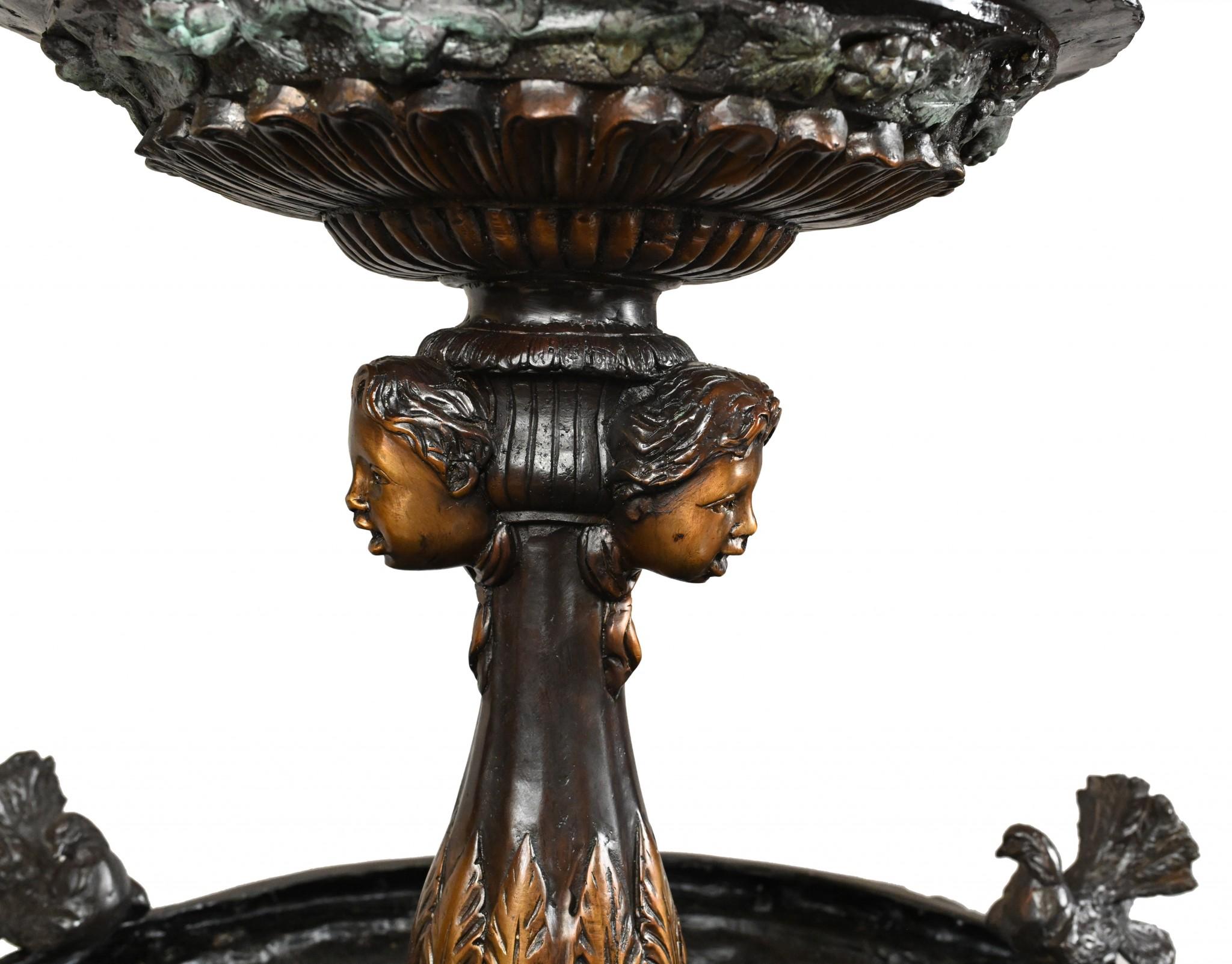 Large Bronze Fountain with Maidens, Classical French Garden Water Feature 10