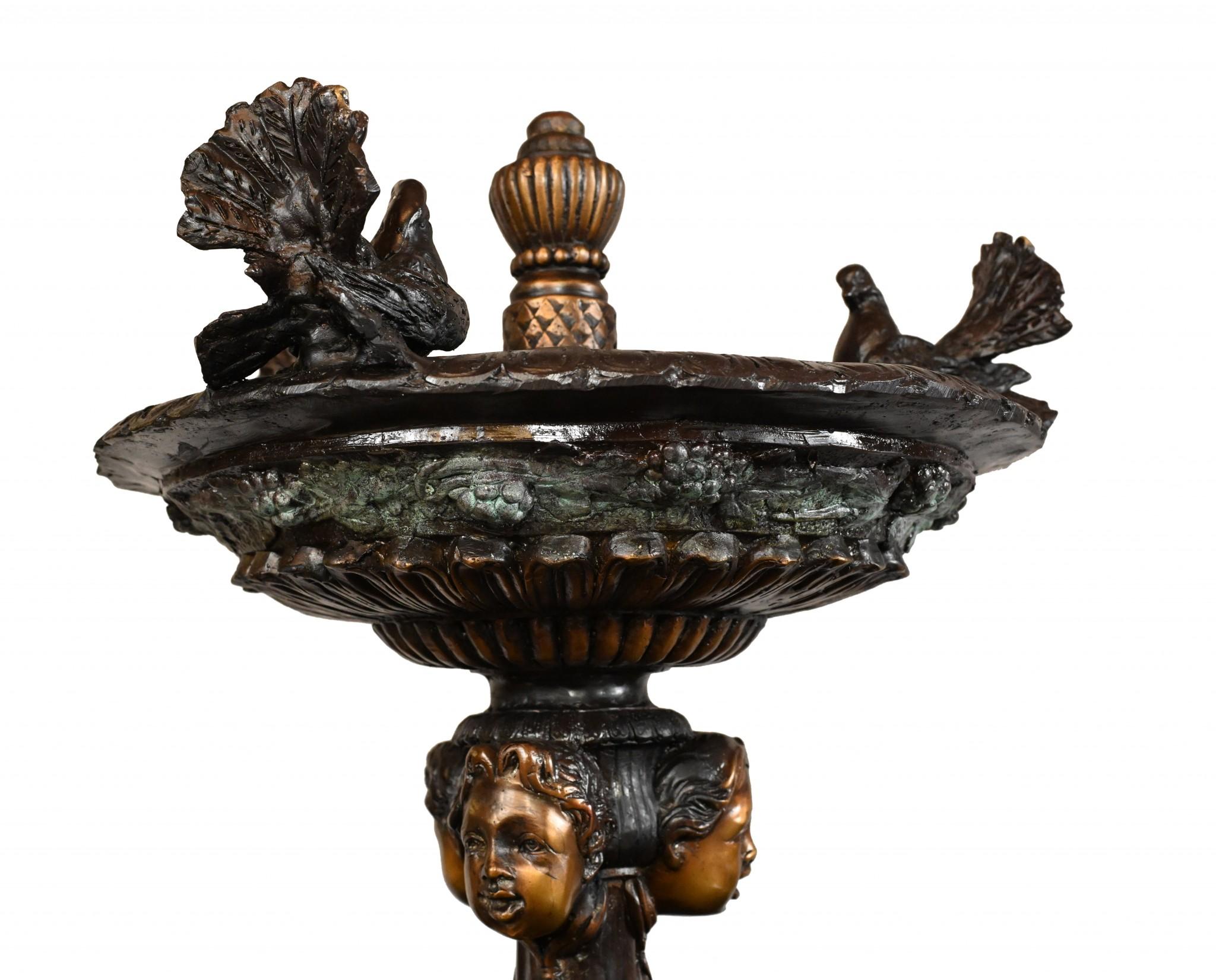 Large Bronze Fountain with Maidens, Classical French Garden Water Feature 1