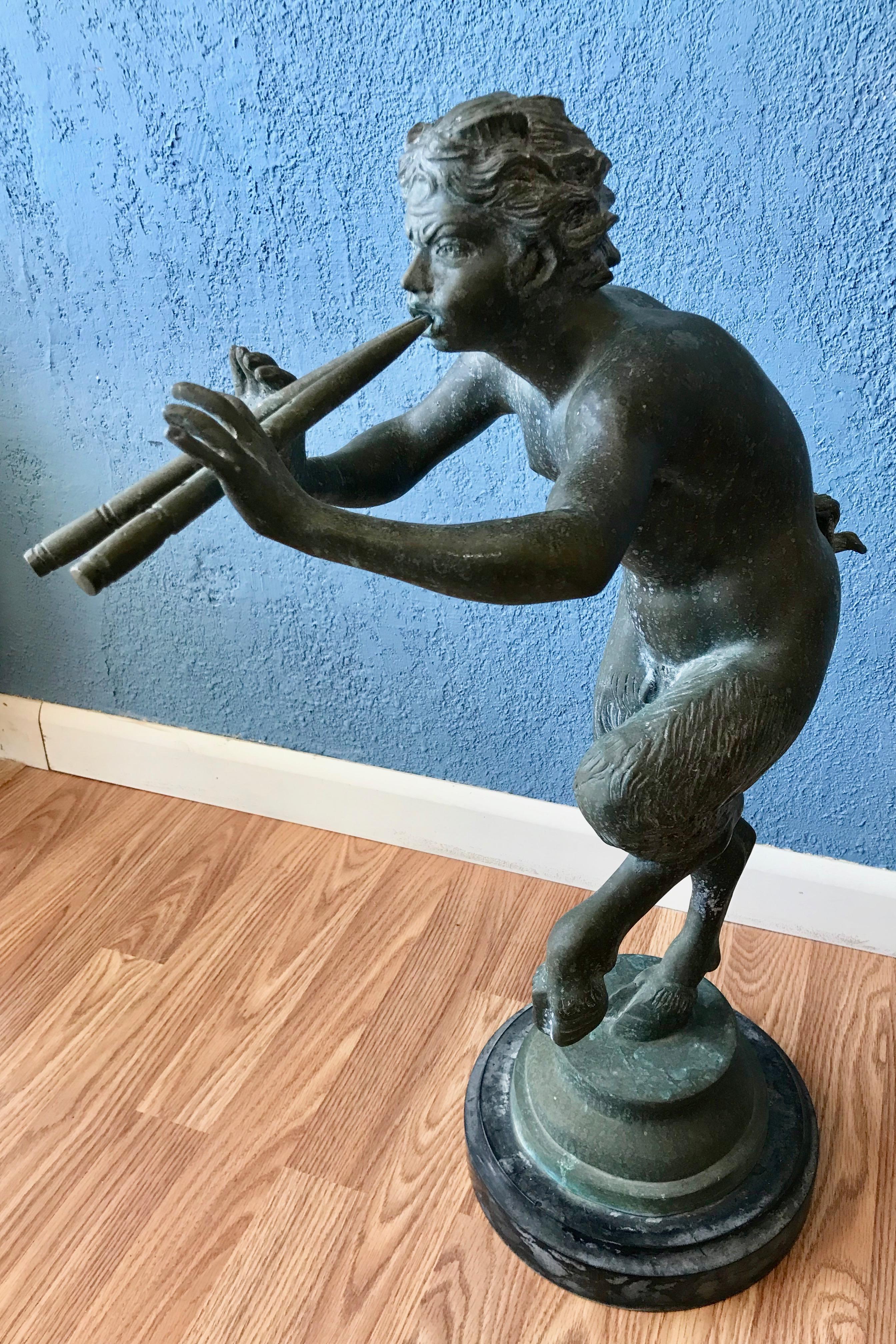 Large Bronze Garden Figure of Pan In Good Condition In West Palm Beach, FL