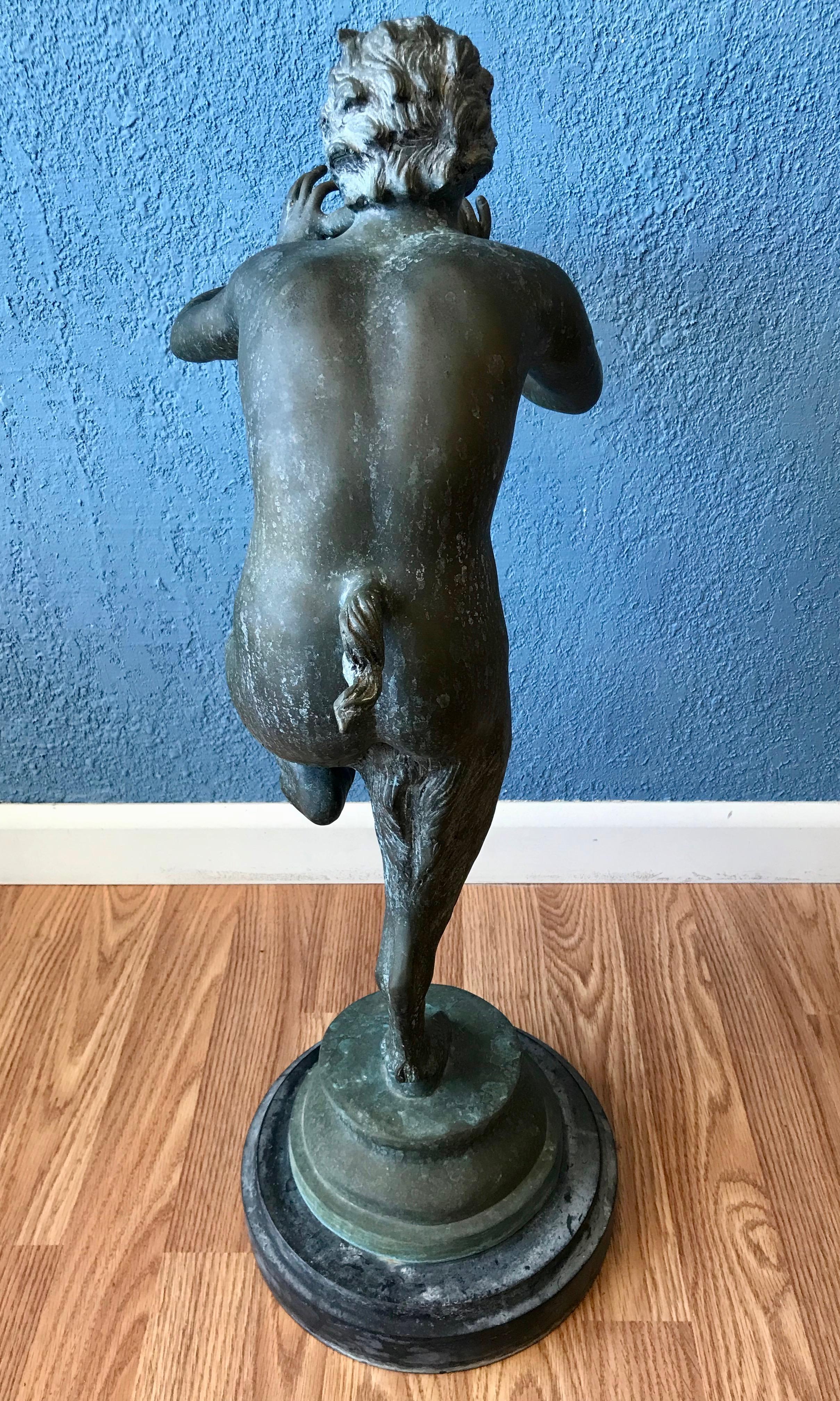Large Bronze Garden Figure of Pan 1
