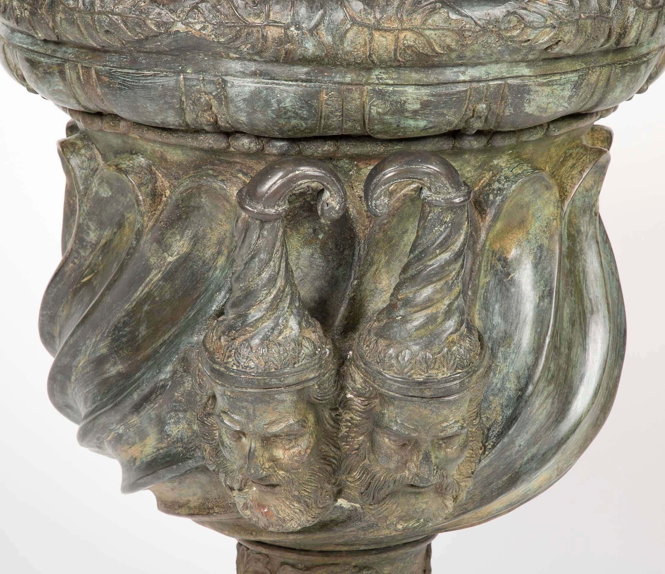 Large Bronze Garden Urn after a Model at Versailles For Sale 3