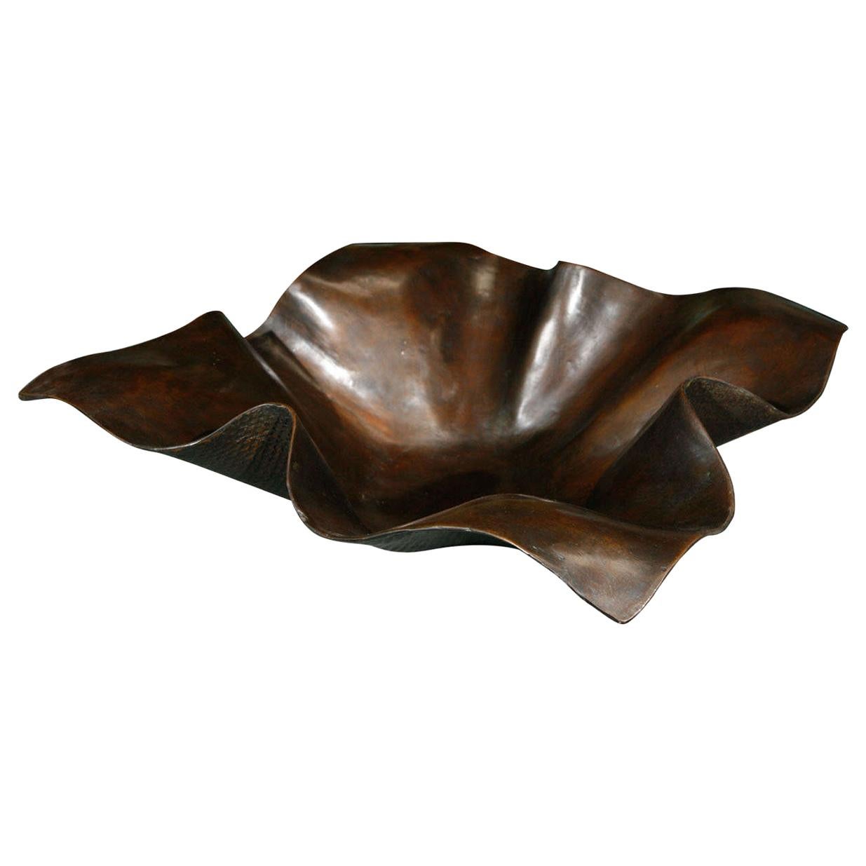 Large Bronze Handkerchief Planter For Sale