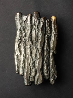 Large Bronze Handle with Tree Bark or Rock Design, Mid-20th Century, European
