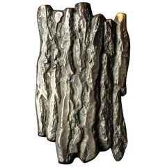 Vintage Large Bronze Handle with Tree Bark or Rock Design, Mid-20th Century, European