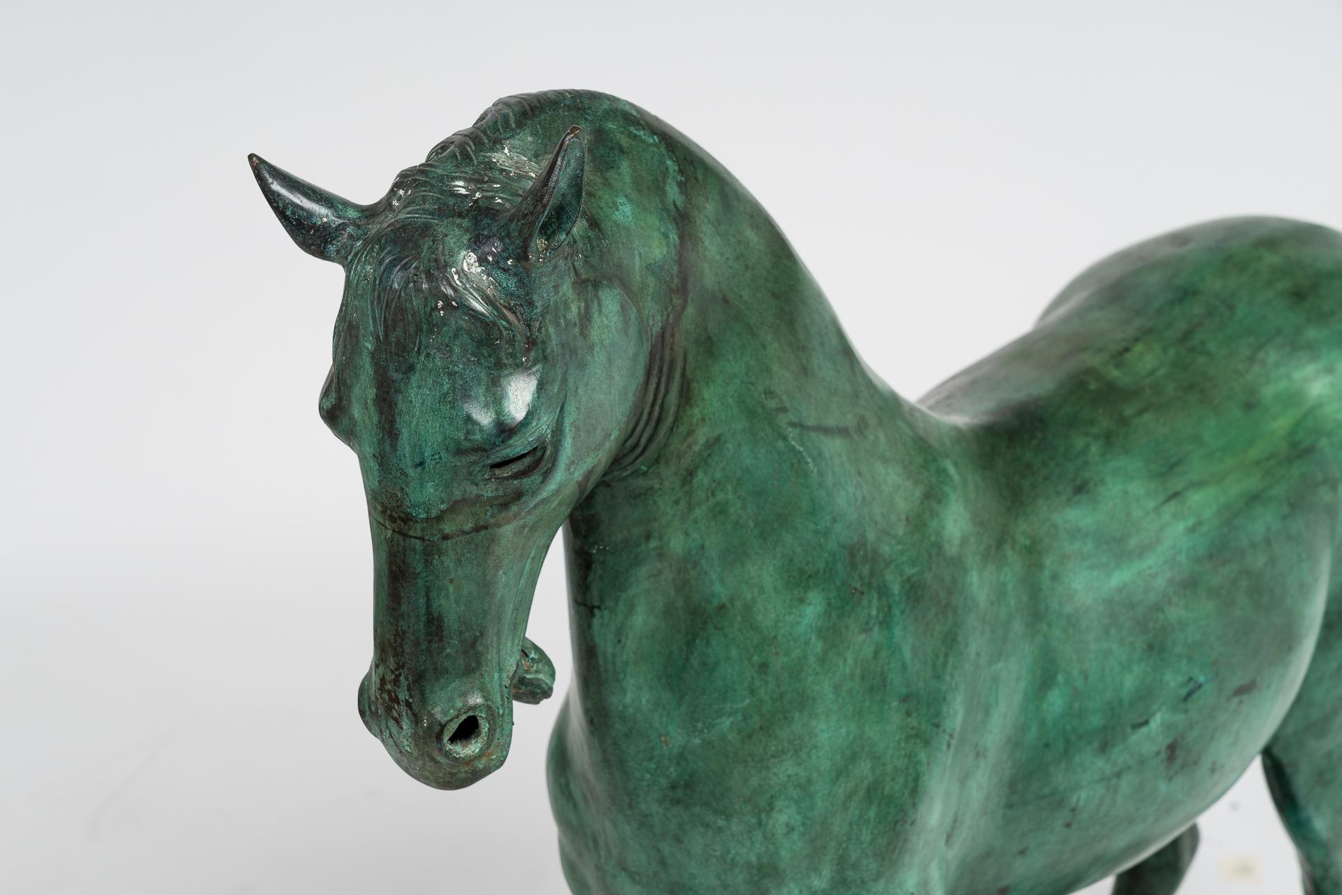 large bronze horse sculpture