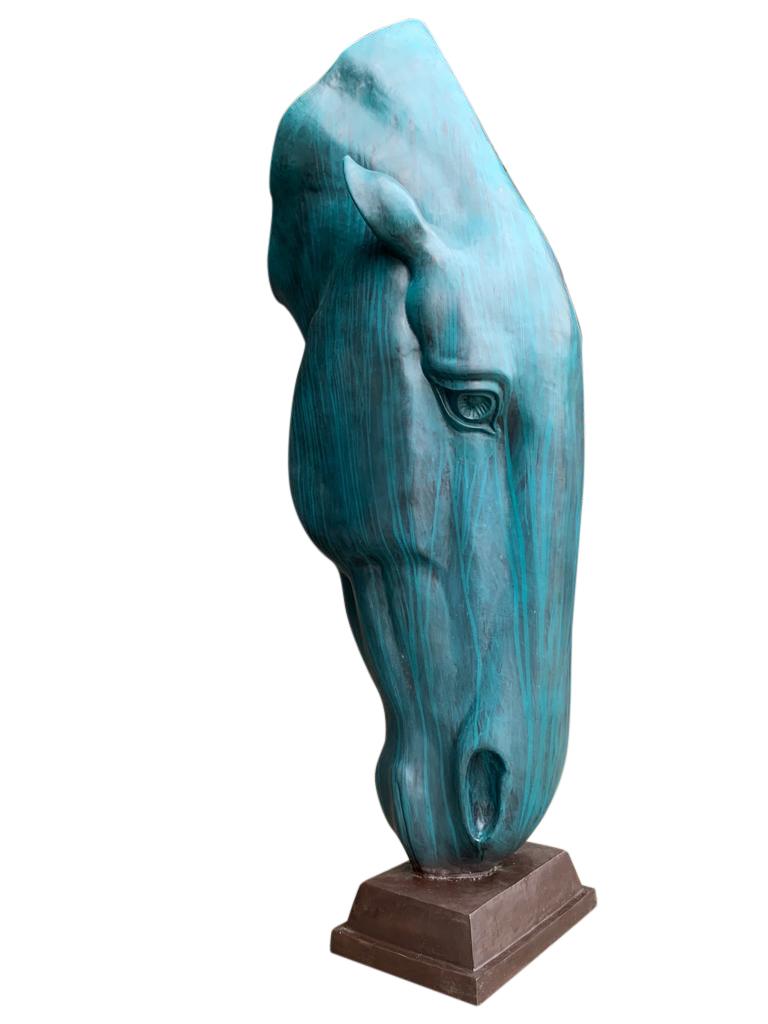 still water horse head statue