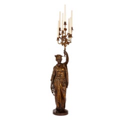 Large Bronze Japanese Figural Lamp by Guillemin and Barbedienne