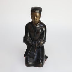 Large Bronze Kneeling Monk 20thC