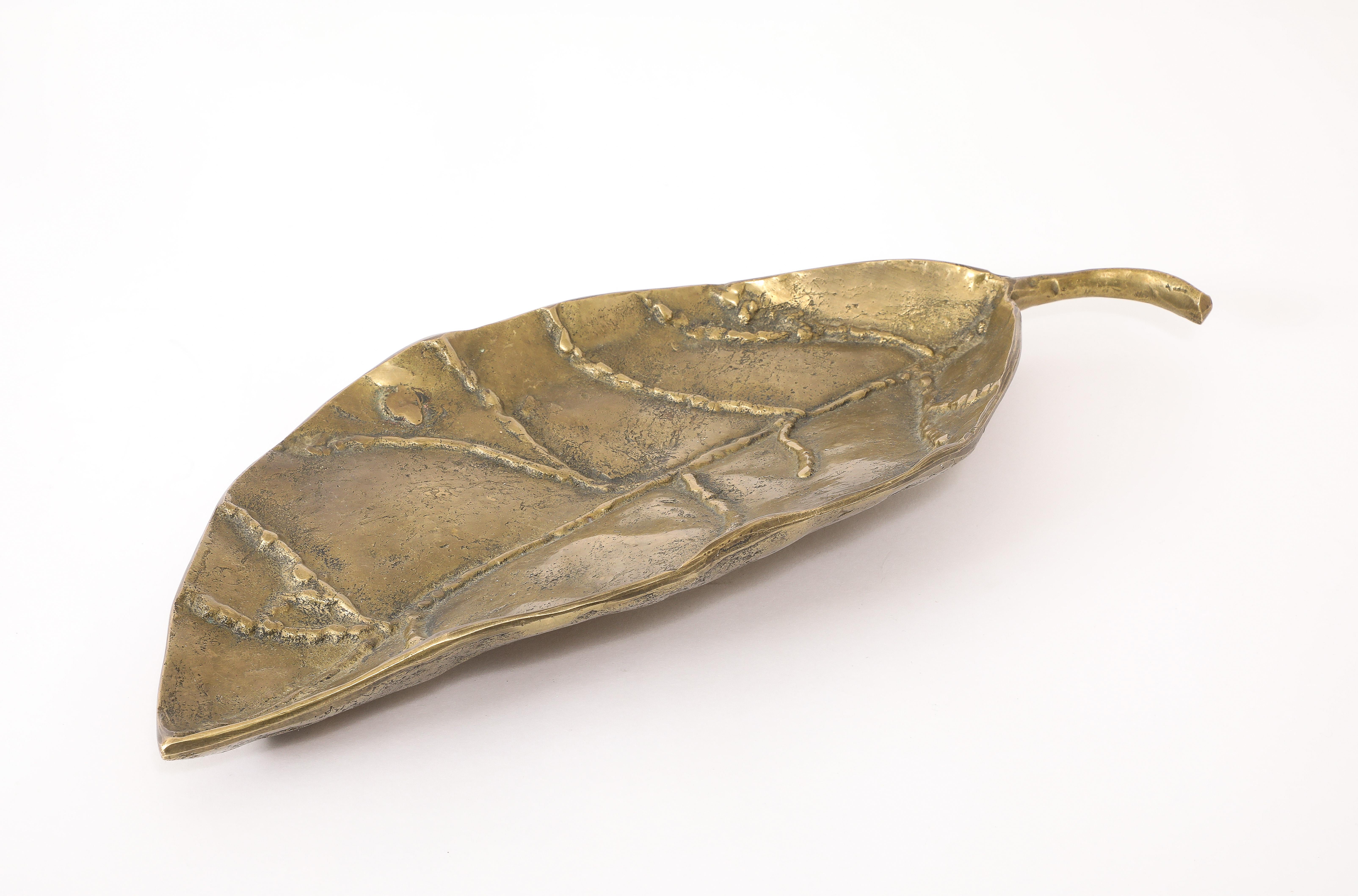 French Large Bronze Leaf, France 1970's For Sale