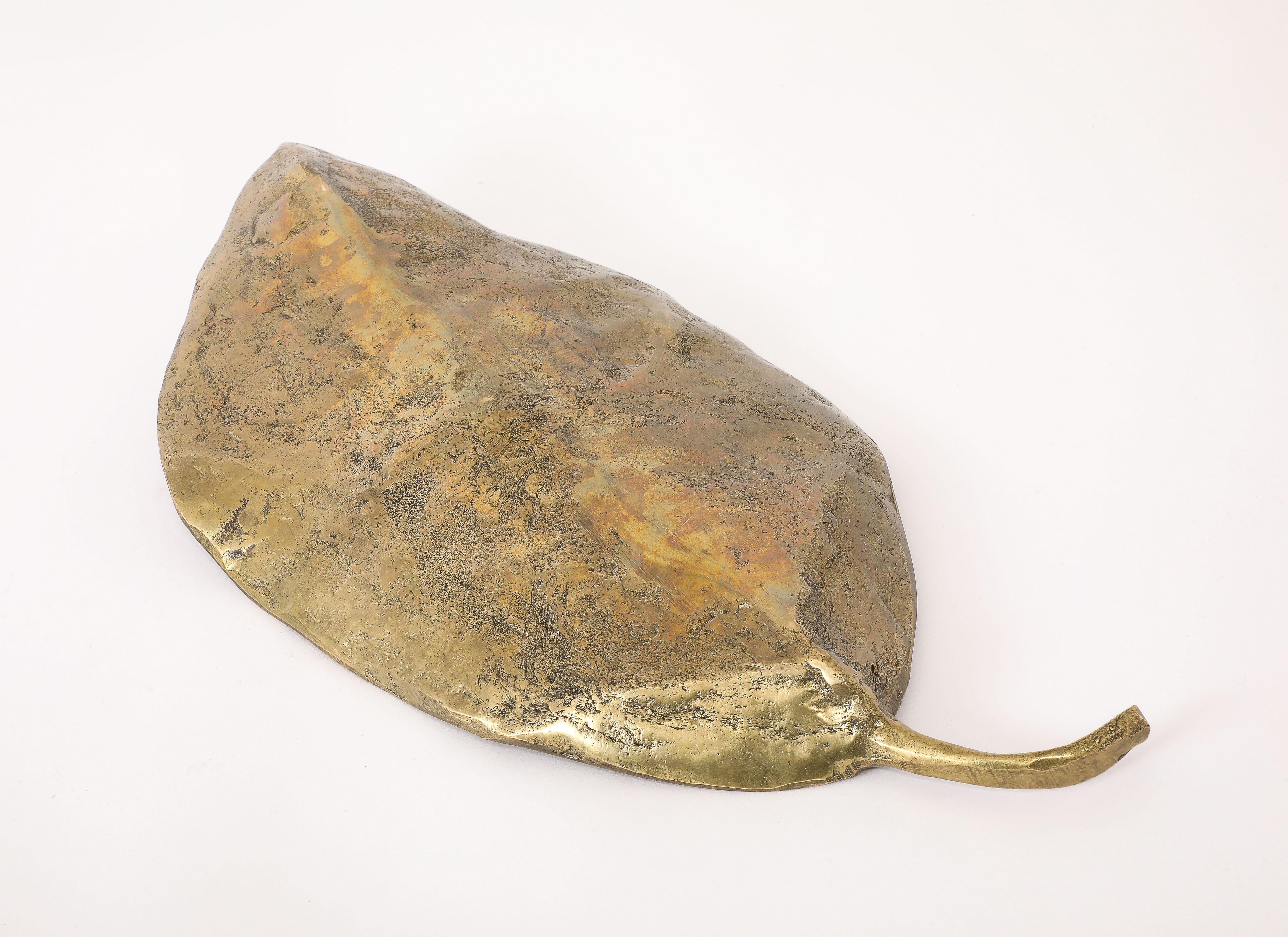 20th Century Large Bronze Leaf, France 1970's For Sale