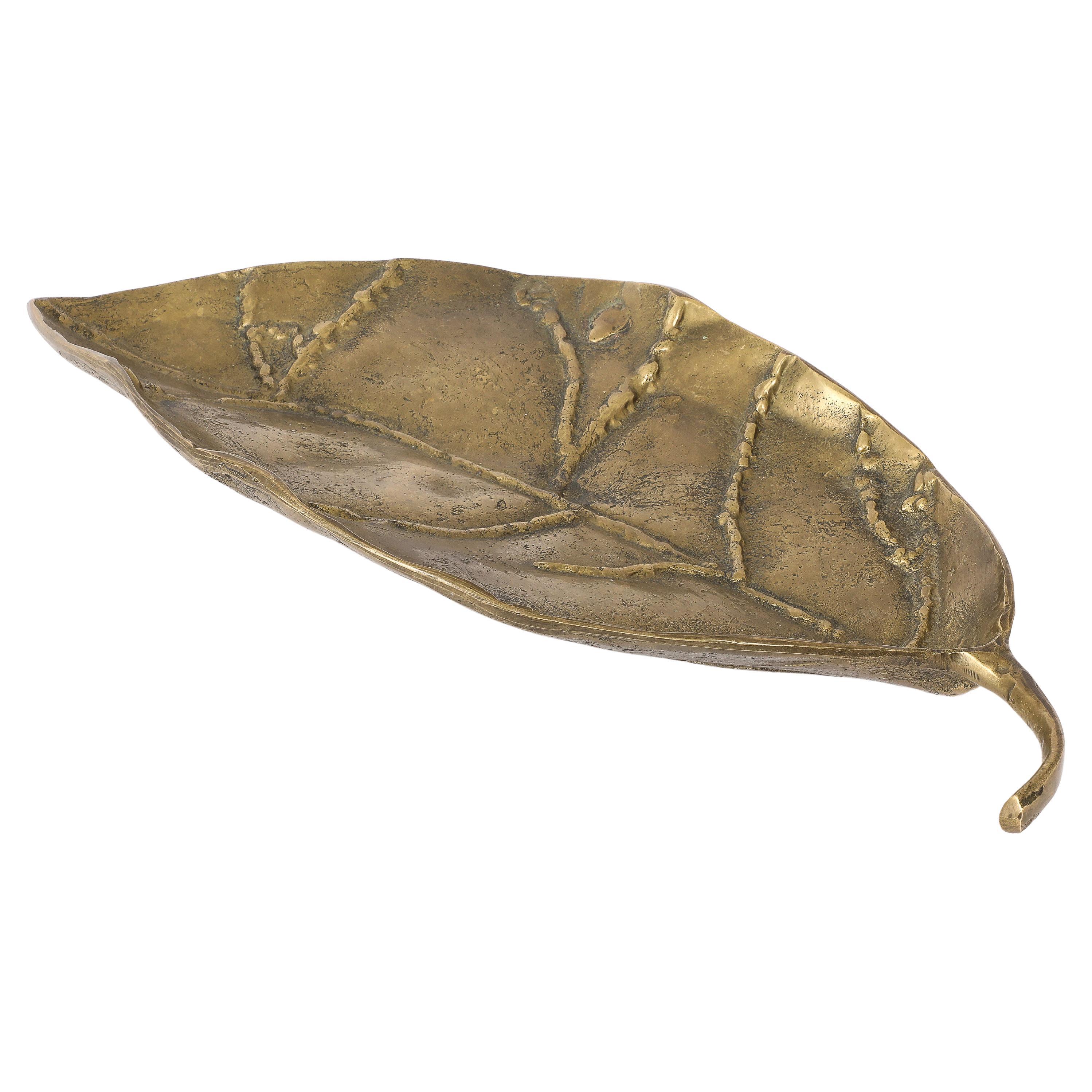 Large Bronze Leaf, France 1970's For Sale