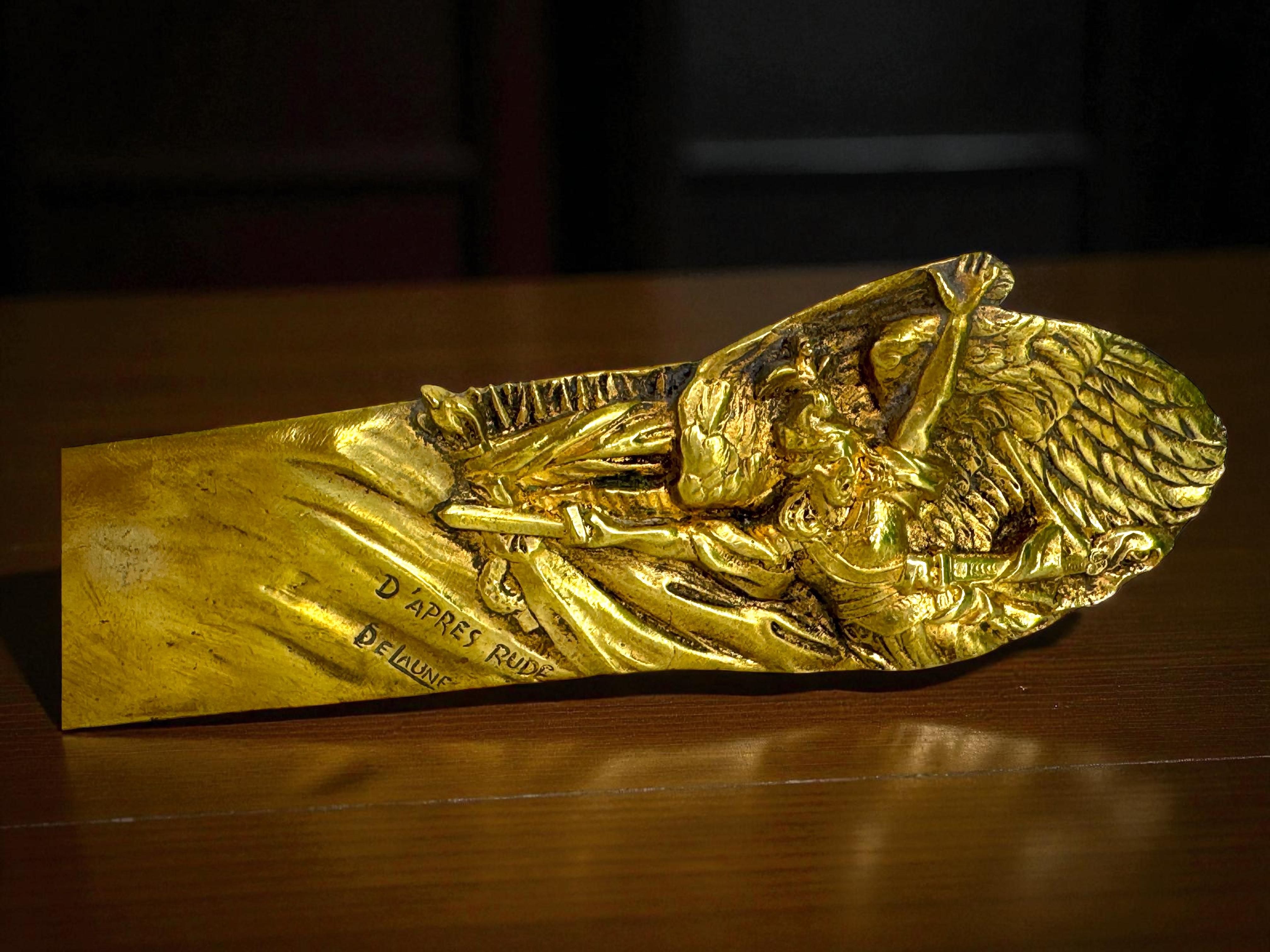 Großer Bronze-Brieföffner Jugendstil Ende 19. Jahrhundert signiert DeLaune, Frankreich im Angebot 8