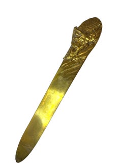 Large Bronze Letter Opener Art Nouveau late 19th century signed DeLaune, France