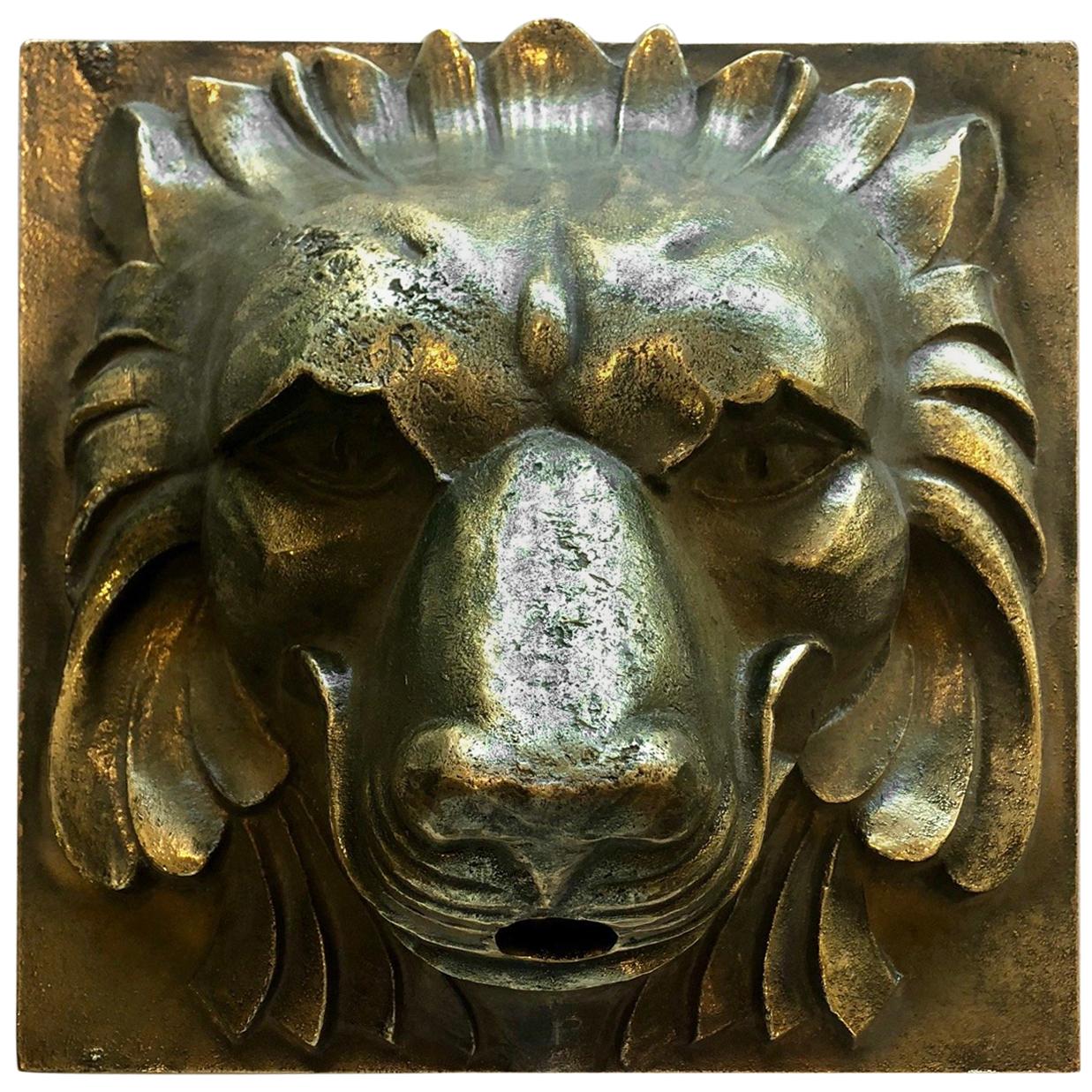 Large, Bronze Lionhead Spout Cover