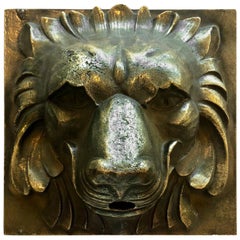 Large, Bronze Lionhead Spout Cover