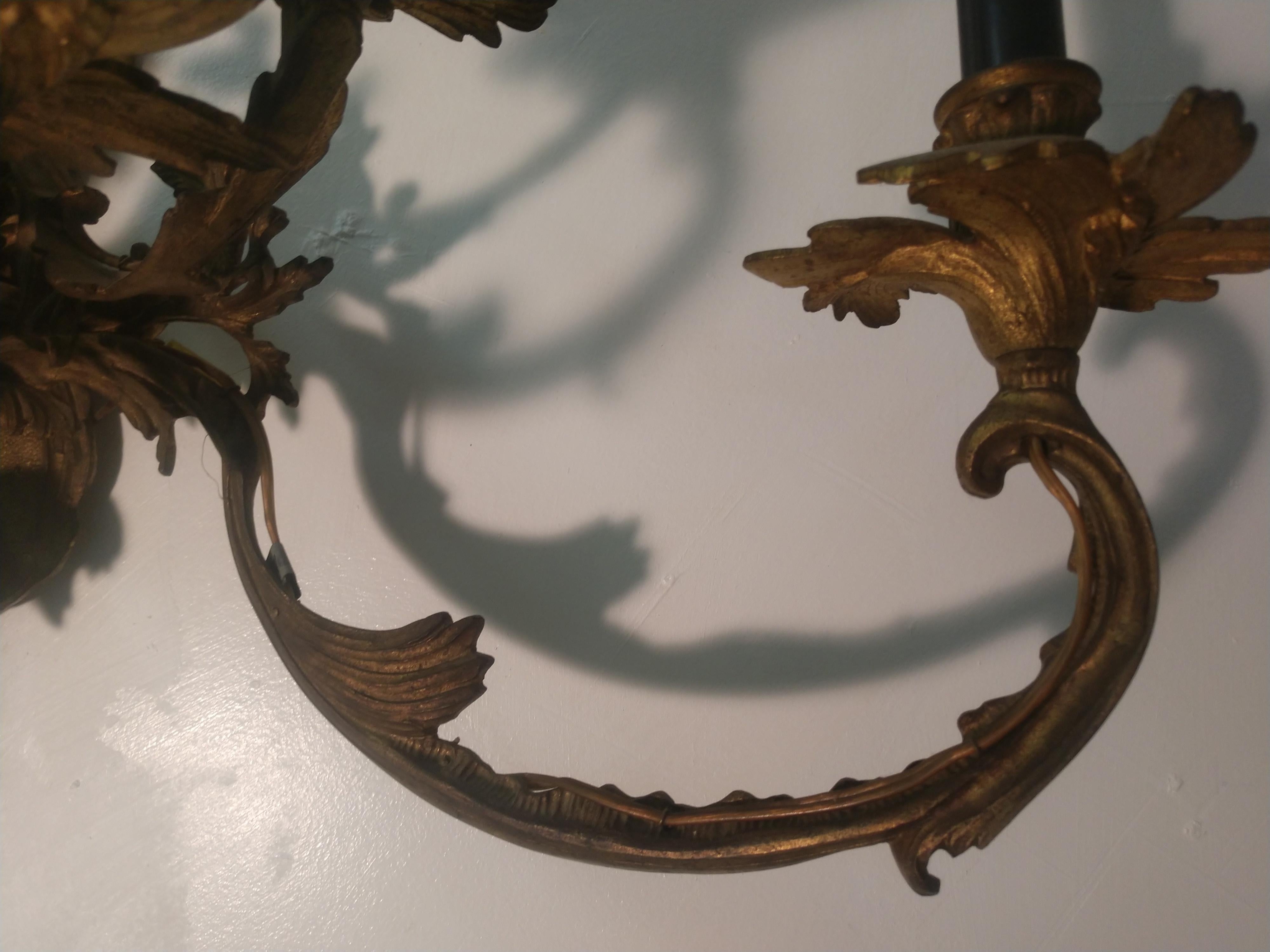 Large Bronze Louis XIV Style Wall Sconce For Sale 2