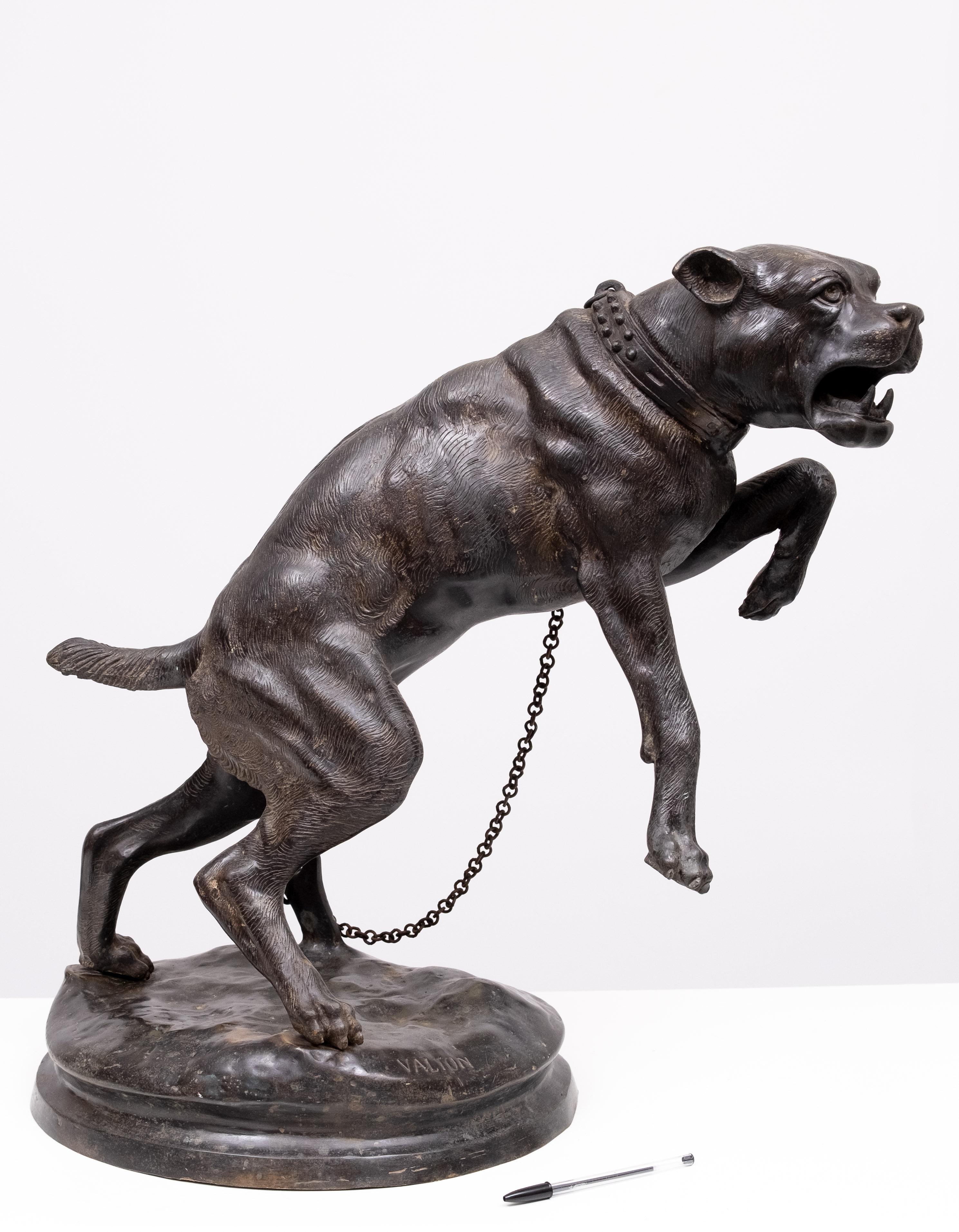 Perro mastín grande de bronce  Charles Valton  1890 Francia en venta 9